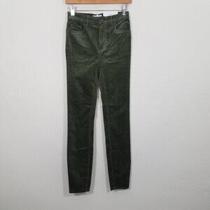 NWT LOFT Corduroy High Waist Skinny Stretch Pants Green Size 00/24